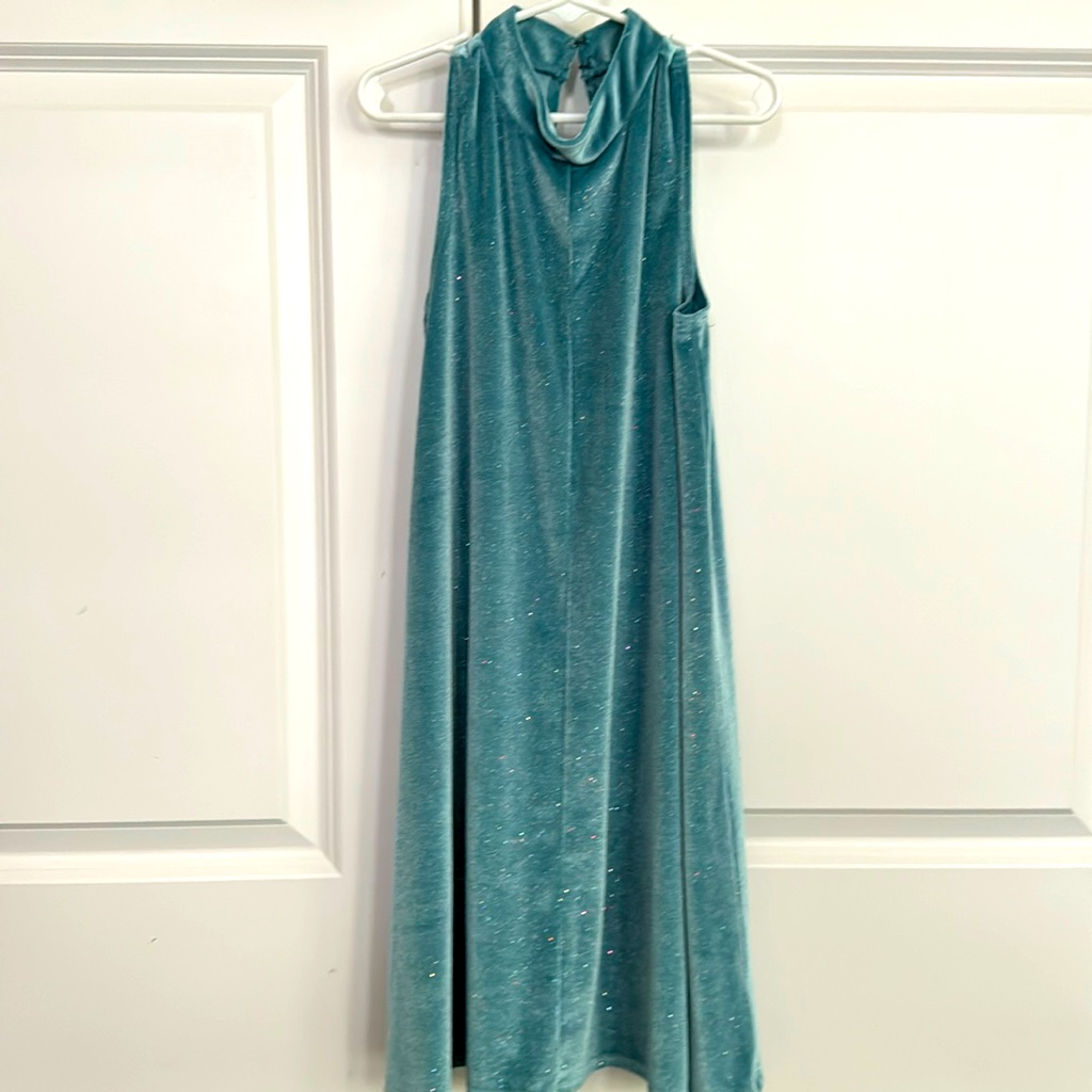Melrose And Market, Size 8/10m, Color Green Velvet Turtle Neck Dress